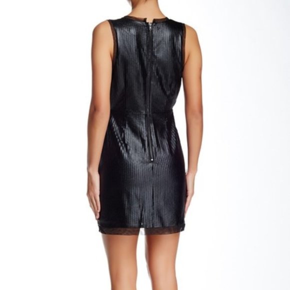 StyleStalker New DRESS Cleopatra Plunging V-neck BLACK PU Leather Mesh LBD 🎉HP - Picture 2 of 16